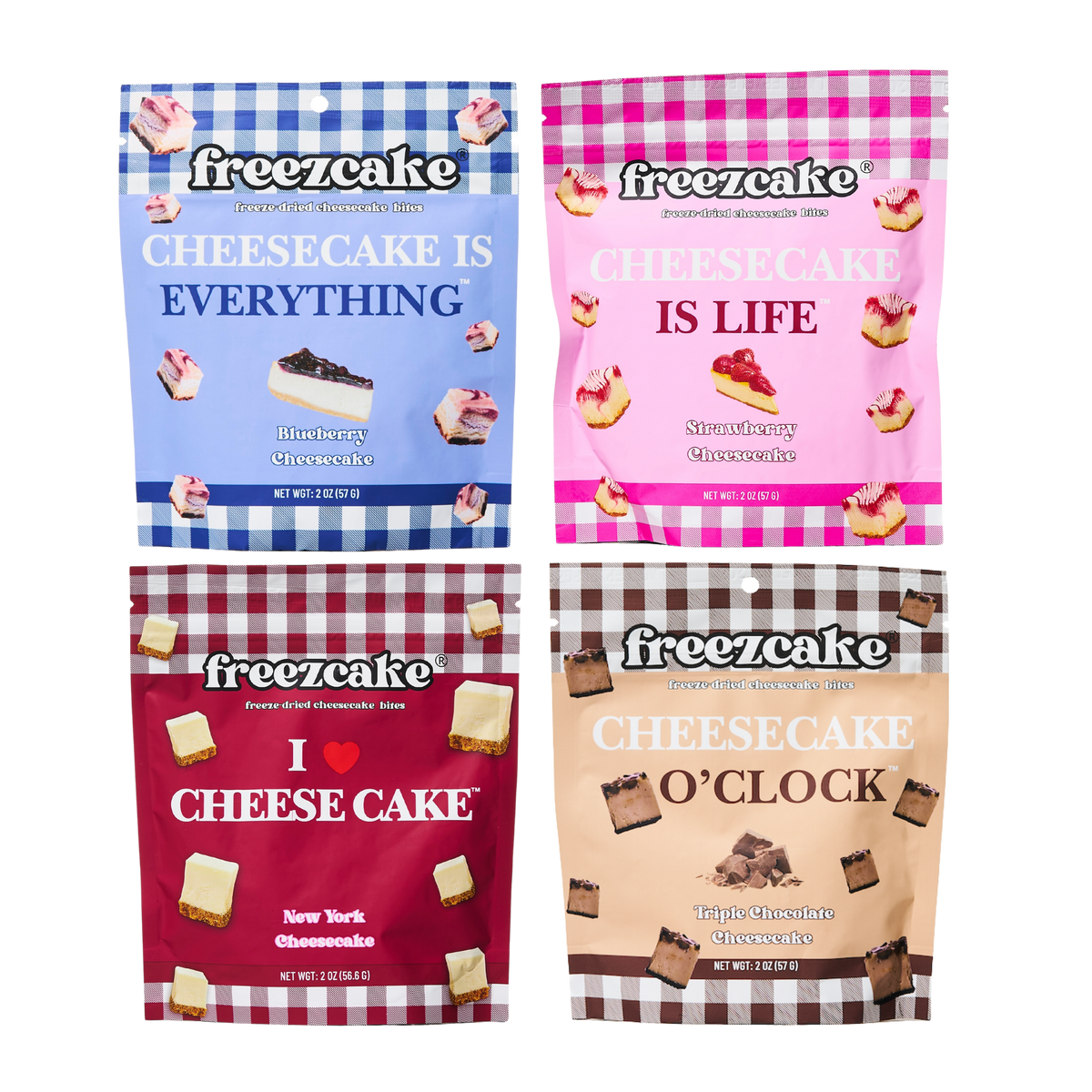 Classic Flavors 4 Pack Sampler: Freezcake Freeze-Dried Cheesecake Bites